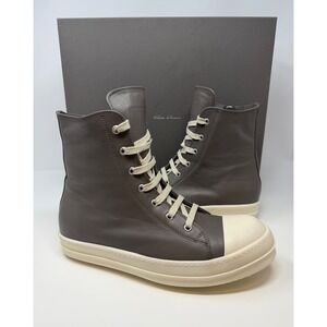 Rick Owens Leather Mainline Ramones High Grey Size 9.5 US 42.5 EU